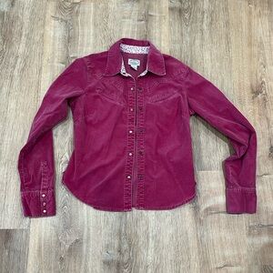 Anthropologie Burgundy Button Down Shirt